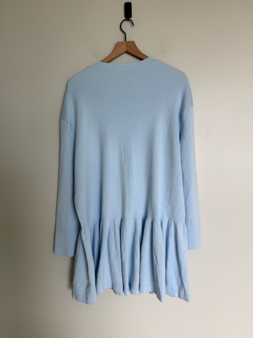 Free People Time On My Side Ice Water Blue Knit Mini Dress - Picture 7 of 8
